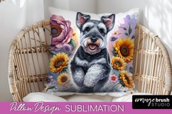 Welsh Terrier Pillow Cover Dog Sublimation Floral PNG Product Image 1