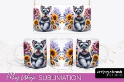 Welsh Terrier Mug Wrap Dog Sublimation Floral PNG Product Image 1