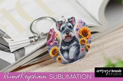 Welsh Terrier Keychain Dog Sublimation Floral PNG Product Image 1