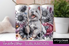 West Highland White Terrier Tumbler Wrap Dog Sublimation PNG Product Image 1