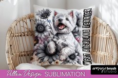 Dog Pillow Cover - Dog Mom Floral Pillow Sublimation Product Image 1