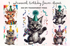 Whimsical Birthday Farm Clipart PNG Product Image 1