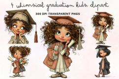 Whimsical Graduation Kids Clipart PNG Product Image 1