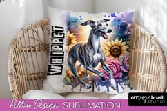 Dog Pillow Cover - Dog Mom Floral Pillow Sublimation Product Image 1