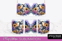 Whippet Mug Wrap Dog Sublimation Floral PNG Product Image 1