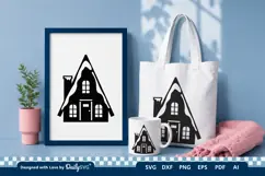 Winter House SVG | Cozy Snowy Cabin Cut File Product Image 3