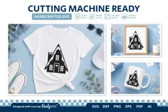 Winter House SVG | Cozy Snowy Cabin Cut File Product Image 2