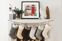 Winter scene Clipart, Christmas door scene Product Image 5