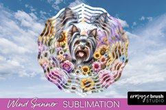 Yorkshire Terrier Wind Spinner Dog Sublimation Floral PNG Product Image 1
