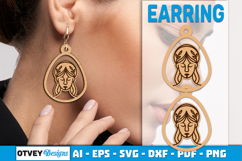 Zodiac Earring Lasercut | Earring Design Lasercut Product Image 2