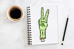 5 Zombie Green Hand Severed Halloween SVG PNG Illustrations Product Image 2