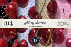 Glitter Coquette Cherry Pattern | Sparkly Glam Texture Paper Product Image 1