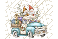 Vintage Christmas Truck Clipart PNG, Retro Holiday Vehicle Product Image 2