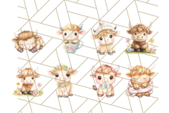 Baby Highland Cow Nursery PNG Clipart, Cute Farm Animal Png Product Image 2