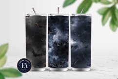 Bats Night Sky Pattern, Dark Gothic Bat Seamless Paper Product Image 2