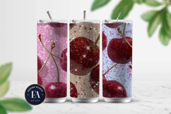 Glitter Coquette Cherry Pattern | Sparkly Glam Texture Paper Product Image 2