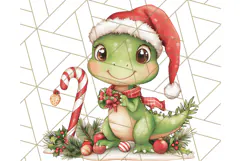 Christmas Dinosaur PNG Clipart, Cute Dino Holiday Art Png Product Image 2