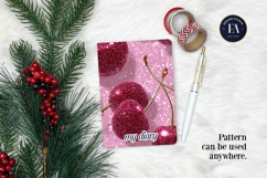 Glitter Coquette Cherry Pattern | Sparkly Glam Texture Paper Product Image 4