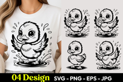 Happy Water Chick SVG PNG Product Image 1