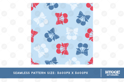 America 4th July Coquette Cherry Bow Seamless Pattern Bundle Product Image 13