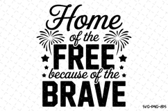Home of the free Svg | 4th of July Svg | Svg Cut File Product Image 1