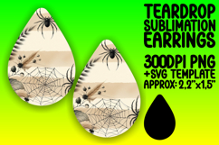 Unique Teardrop Earrings Sublimation PNG , Halloween Product Image 1