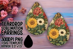 Antique Flower Pattern Earring Variety PNG Product Image 1