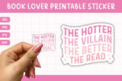 Printable Book Lover Sticker | The Hotter The Villain Product Image 1