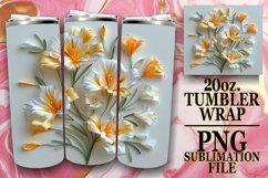 Colorful Spring Blossom 3D 20oz Tumbler Wrap Product Image 1