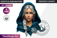 Fantasy Boreal Winter Girl Warrior &amp; Ice Queen Clipart Product Image 1