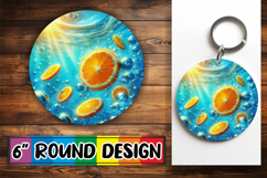 Luminous Car Coasters Round PNG, 3D Fruits Product Image 1