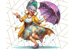 Wild Grandma Clipart PNGs, Funny Quirky Old Ladies Product Image 2