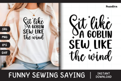 Funny Sewing Quote SVG For Sewist | Sew Like The Wind Product Image 1