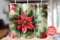 Christmas Flowers Tumbler | Christmas Tumbler Wrap Product Image 1