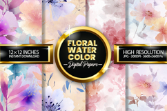 Floral Watercolor Digital Papers - 04 variations Product Image 1