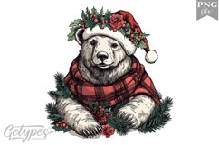 Christmas Bear Clipart Design - High Quality 300 Dpi Product Image 1