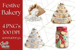 Cozy Christmas Bakery Gingerbread Clip Art PNG Festive Mini Product Image 1