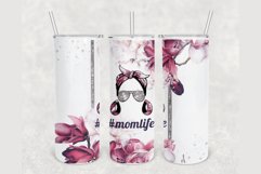 Mom Life Watercolor Flower Peonies 20 oz skinny tumbler Product Image 1