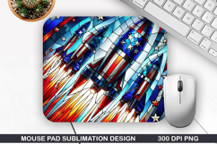 Fireworks Mouse Pad Sublimation, 4th Of July Mouse Pad PNG Product Image 1