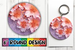 Glittering Blossom Leopard Sublimation Circle: Keychain, Coa Product Image 1