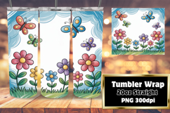 Artistic 20oz Tumbler Design , Flowers Product Image 1