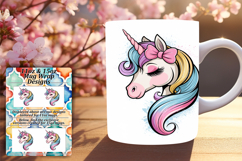 Bright 15oz Mug Wrap Png Design , Unicorn Product Image 1