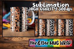 Colorful 3D Leopard and Flower Mug Wrap Designs Product Image 1