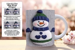 Elegant 11oz Mug Wrap Png Design , Snowman Product Image 1