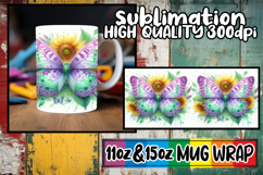 Soft whispers 11oz 15oz mug wrap, Butterfly Product Image 1