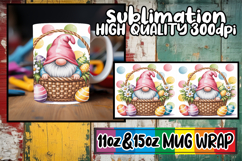 Joyful whispers 11oz 15oz sublimation wrap, Easter Gnomes Product Image 1