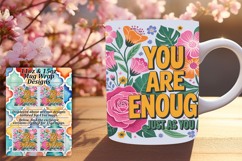 Warm 11oz Mug Wrap Png Artwork , Flower Quote Product Image 1