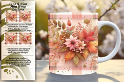 Quirky 11oz Mug Wrap Png Artwork , Autumn Flower Product Image 1
