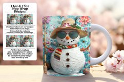 Summer Christmas Snowman Mug Wrap 11oz/15oz Winter Product Image 1