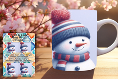 Charming 11oz Mug Wrap Png Template , Snowman Product Image 1